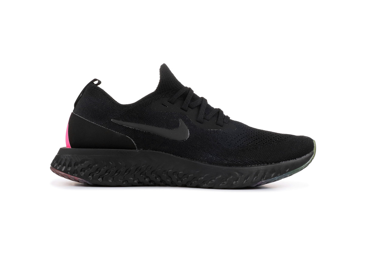 Giày Nike Epic React Flyknit đen gót đỏ NE04
